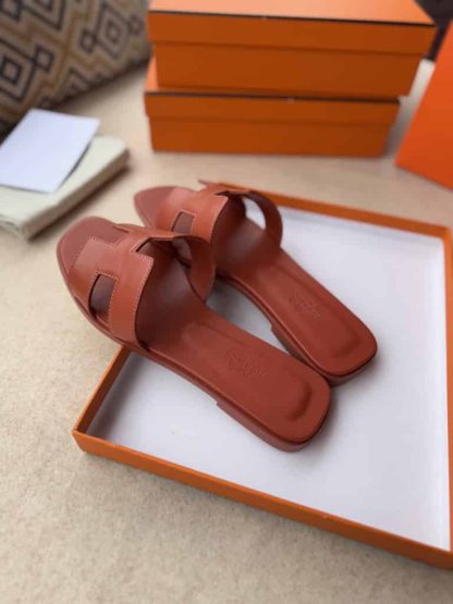 Replica Hermes Oran sandal Women in Red - Image 6