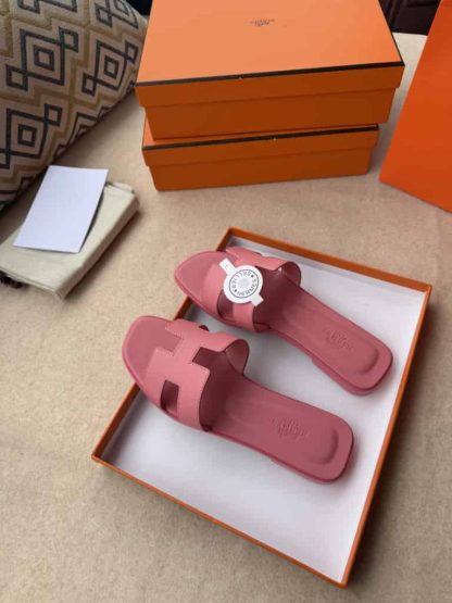 Replica Hermes Oran sandal Women in Rose - Image 7