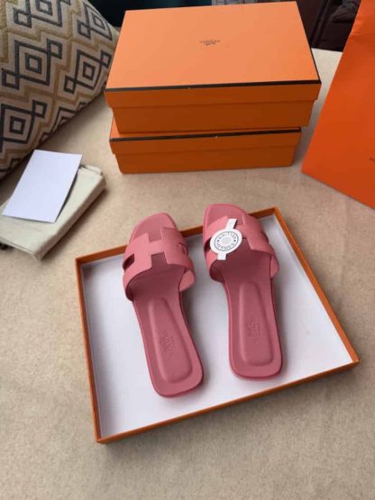 Replica Hermes Oran sandal Women in Rose - Image 9