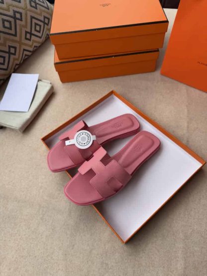 Replica Hermes Oran sandal Women in Rose - Image 10