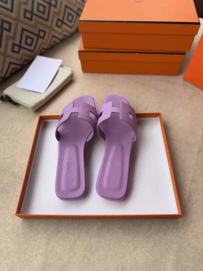 Replica Hermes Oran sandal Women in Bruyère Purple - Image 12
