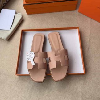 Replica Hermes Oran sandal Women in Beige Natura