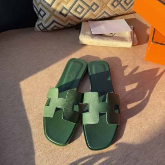 Replica Hermes Oran sandal Women in Vert Viride