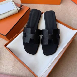 Replica Hermes Oran sandal Women in Noir