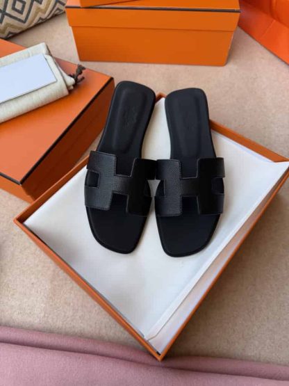 Replica Hermes Oran sandal Women in Noir