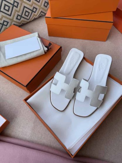 Replica Hermes Oran sandal Women in Blanc - Image 6