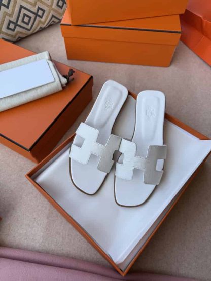 Replica Hermes Oran sandal Women in Blanc