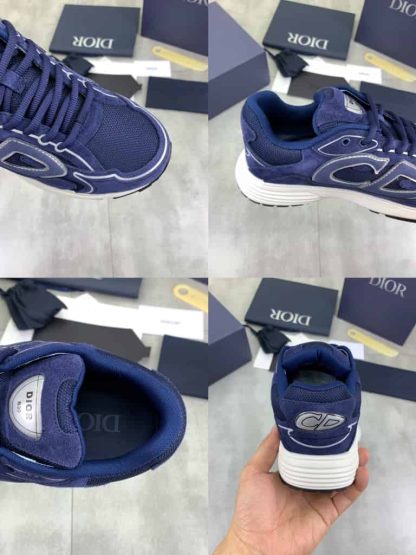 Replica Dior B30 Countdown Sneaker in Navy Blue Suede - Image 4