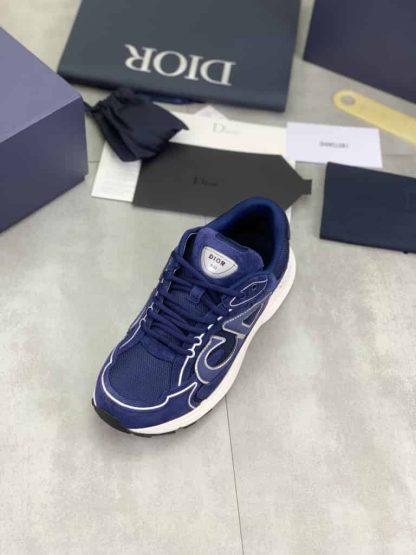 Replica Dior B30 Countdown Sneaker in Navy Blue Suede - Image 7