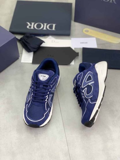 Replica Dior B30 Countdown Sneaker in Navy Blue Suede - Image 8