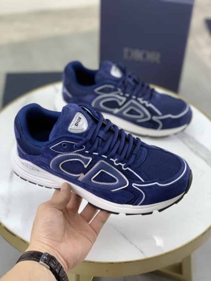Replica Dior B30 Countdown Sneaker in Navy Blue Suede - Image 9