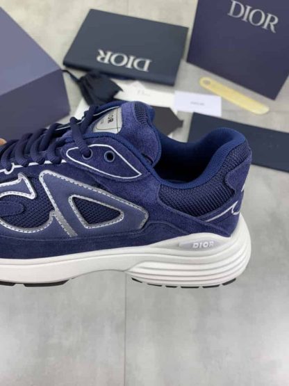 Replica Dior B30 Countdown Sneaker in Navy Blue Suede - Image 3