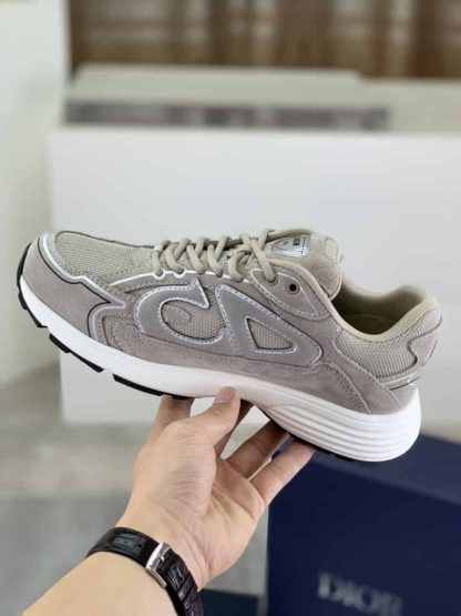 Replica Dior B30 Countdown Sneaker in Gray Suede