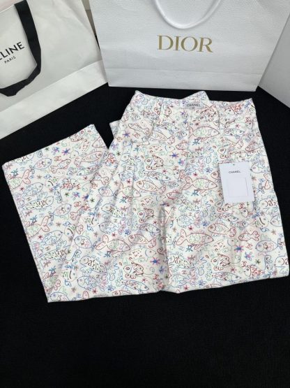 Replica Chanel Denim Cruise Fish Pattern Pants 2025 - Image 10