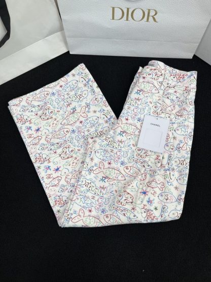 Replica Chanel Denim Cruise Fish Pattern Pants 2025 - Image 11