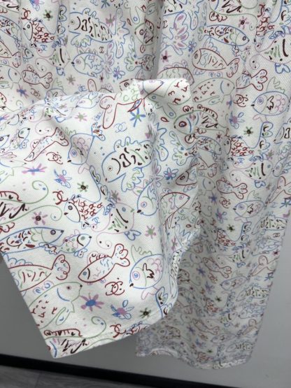 Replica Chanel Denim Cruise Fish Pattern Pants 2025 - Image 3