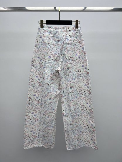 Replica Chanel Denim Cruise Fish Pattern Pants 2025 - Image 6