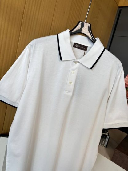 Replica Loro Piana Men's The Gift of Kings® Polo Shirt in White - Image 8