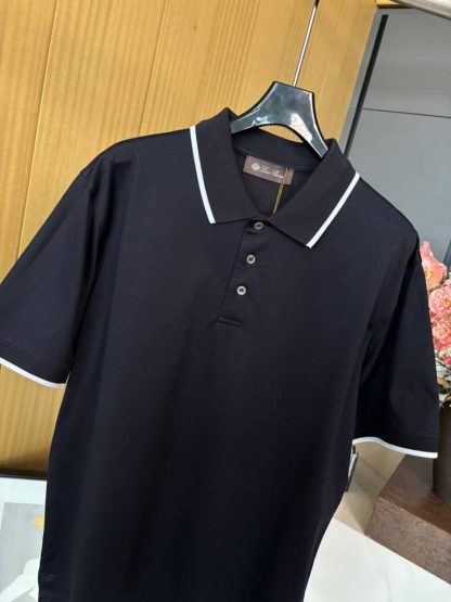 Replica Loro Piana Men's The Gift of Kings® Polo Shirt in Black - Image 9