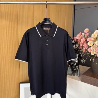 Replica Loro Piana Men's The Gift of Kings® Polo Shirt in Black