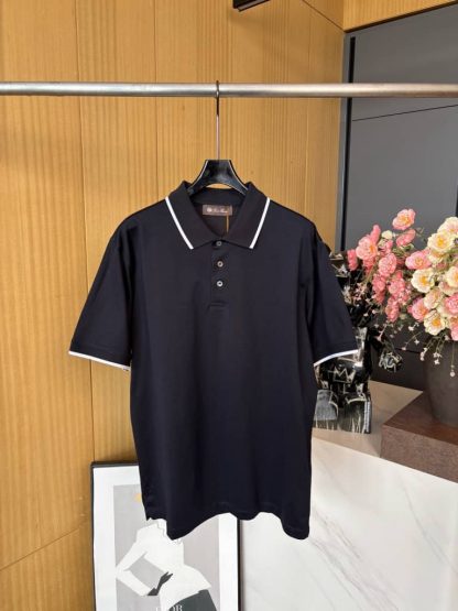 Replica Loro Piana Men's The Gift of Kings® Polo Shirt in Black