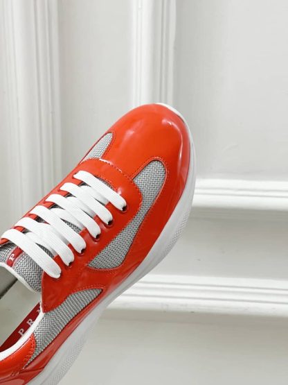 Replica Patent leather and technical fabric Prada America's Cup sneakers Copper - Image 3