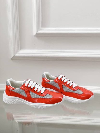 Replica Patent leather and technical fabric Prada America's Cup sneakers Copper - Image 2