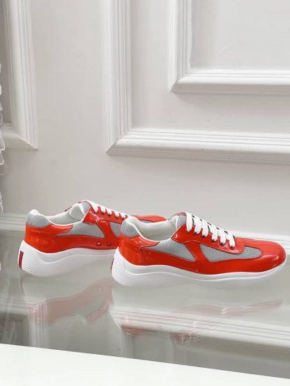 Replica Patent leather and technical fabric Prada America's Cup sneakers Copper - Image 6