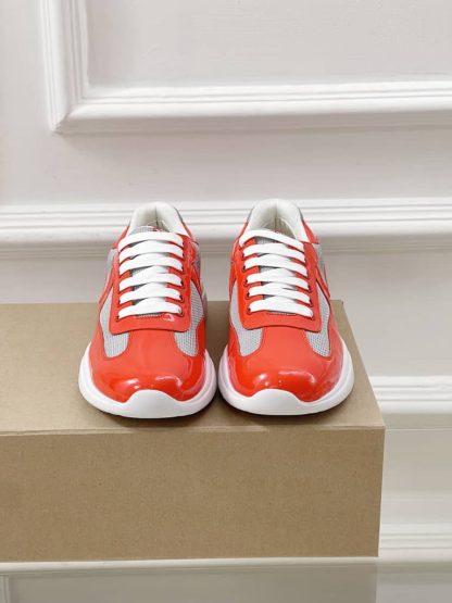 Replica Patent leather and technical fabric Prada America's Cup sneakers Copper - Image 8