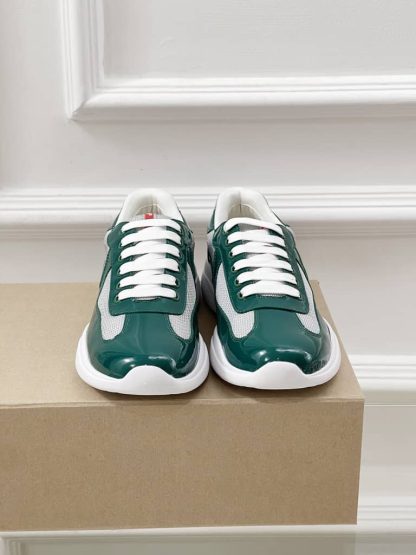 Replica Patent leather and technical fabric Prada America's Cup sneakers Lagoon Blue - Image 7
