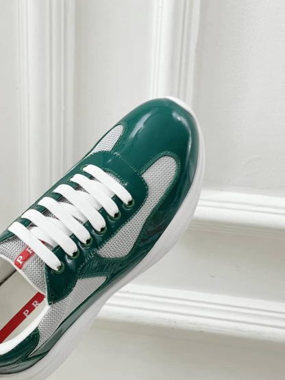 Replica Patent leather and technical fabric Prada America's Cup sneakers Lagoon Blue - Image 3