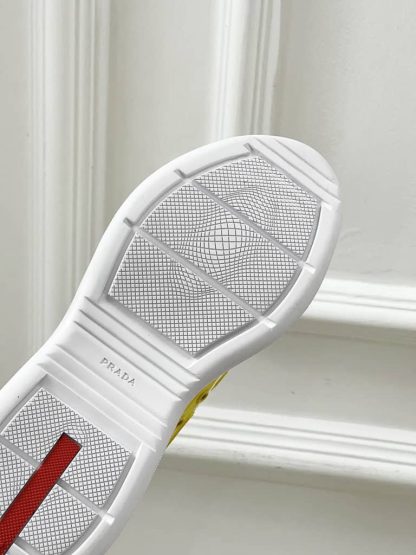 Replica Patent leather and technical fabric Prada America's Cup sneakers Sunny Yellow - Image 8