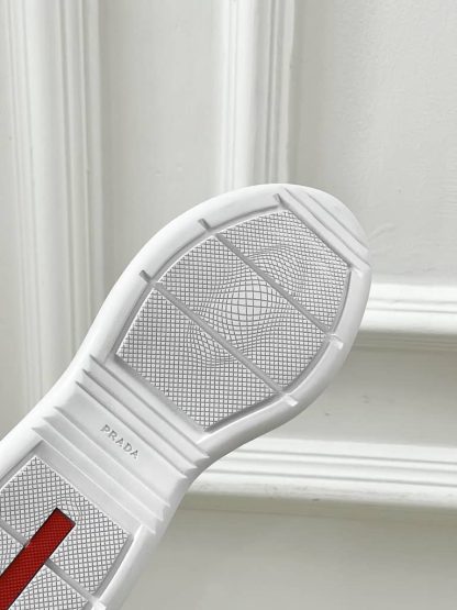 Replica Patent leather and technical fabric Prada America's Cup sneakers Pearl - Image 7