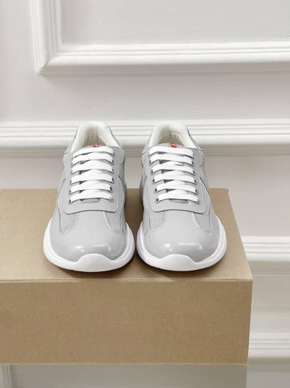 Replica Patent leather and technical fabric Prada America's Cup sneakers Pearl - Image 9