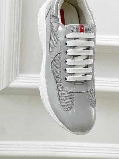 Replica Patent leather and technical fabric Prada America's Cup sneakers Pearl - Image 5