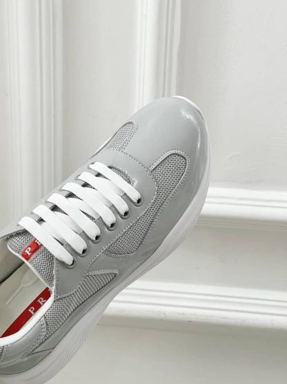 Replica Patent leather and technical fabric Prada America's Cup sneakers Pearl - Image 2