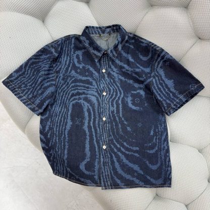 Replica Louis Vuitton Short-Sleeved Denim Shirt 1AHVVK - Image 7