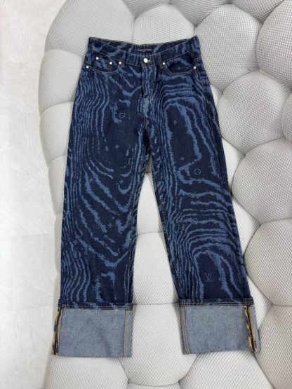 Replica Louis Vuitton Cuffed Denim Skate Pants 1AHVBG - Image 5