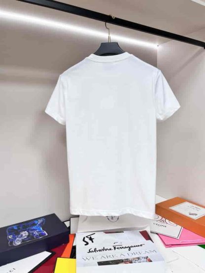 Replica Hermes "H Puzzle" t-shirt with leather detail White - Image 3