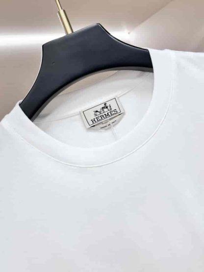 Replica Hermes "H Puzzle" t-shirt with leather detail White - Image 5