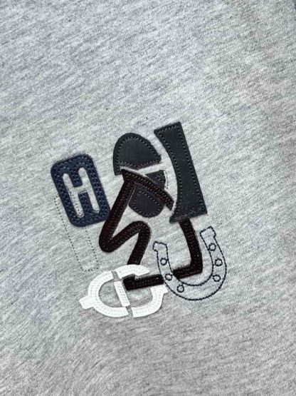Replica Hermes "H Puzzle" t-shirt with leather detail Gray - Image 10
