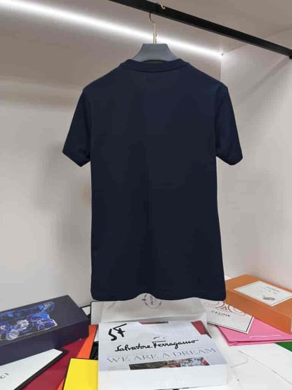 Replica Hermes "H Puzzle" t-shirt with leather detail Blue - Image 3