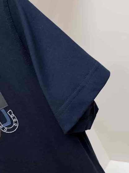 Replica Hermes "H Puzzle" t-shirt with leather detail Blue - Image 6