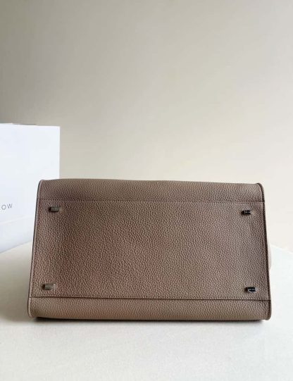 Replica The Row Soft Margaux 15 Bag in Leather Dark Taupe Togo - Image 4
