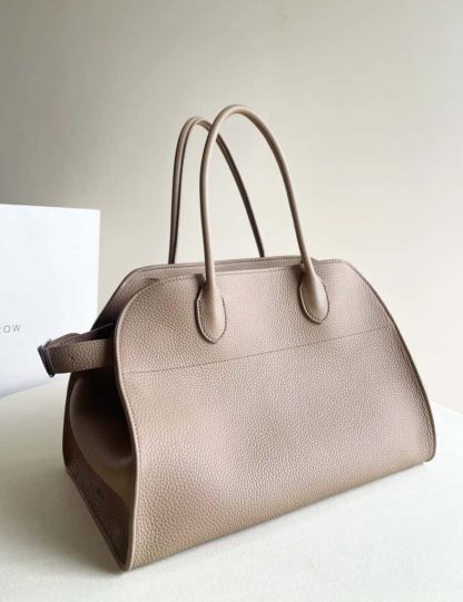 Replica The Row Soft Margaux 15 Bag in Leather Dark Taupe Togo - Image 2
