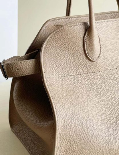 Replica The Row Soft Margaux 15 Bag in Leather Dark Taupe Togo - Image 8