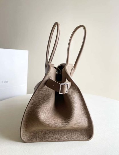 Replica The Row Soft Margaux 15 Bag in Leather Dark Taupe Togo - Image 3