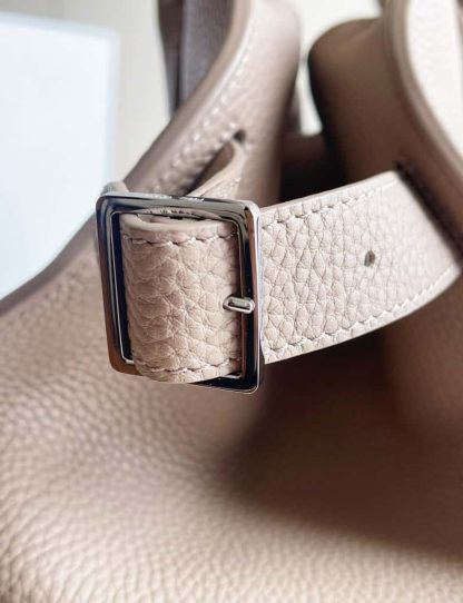 Replica The Row Soft Margaux 15 Bag in Leather Dark Taupe Togo - Image 9