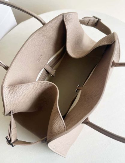 Replica The Row Soft Margaux 15 Bag in Leather Dark Taupe Togo - Image 10