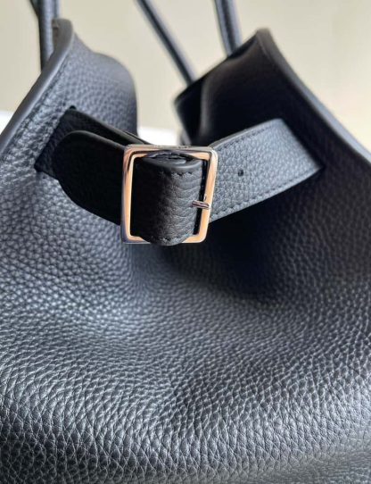 Replica The Row Soft Margaux 15 Bag in Leather Black Togo - Image 8